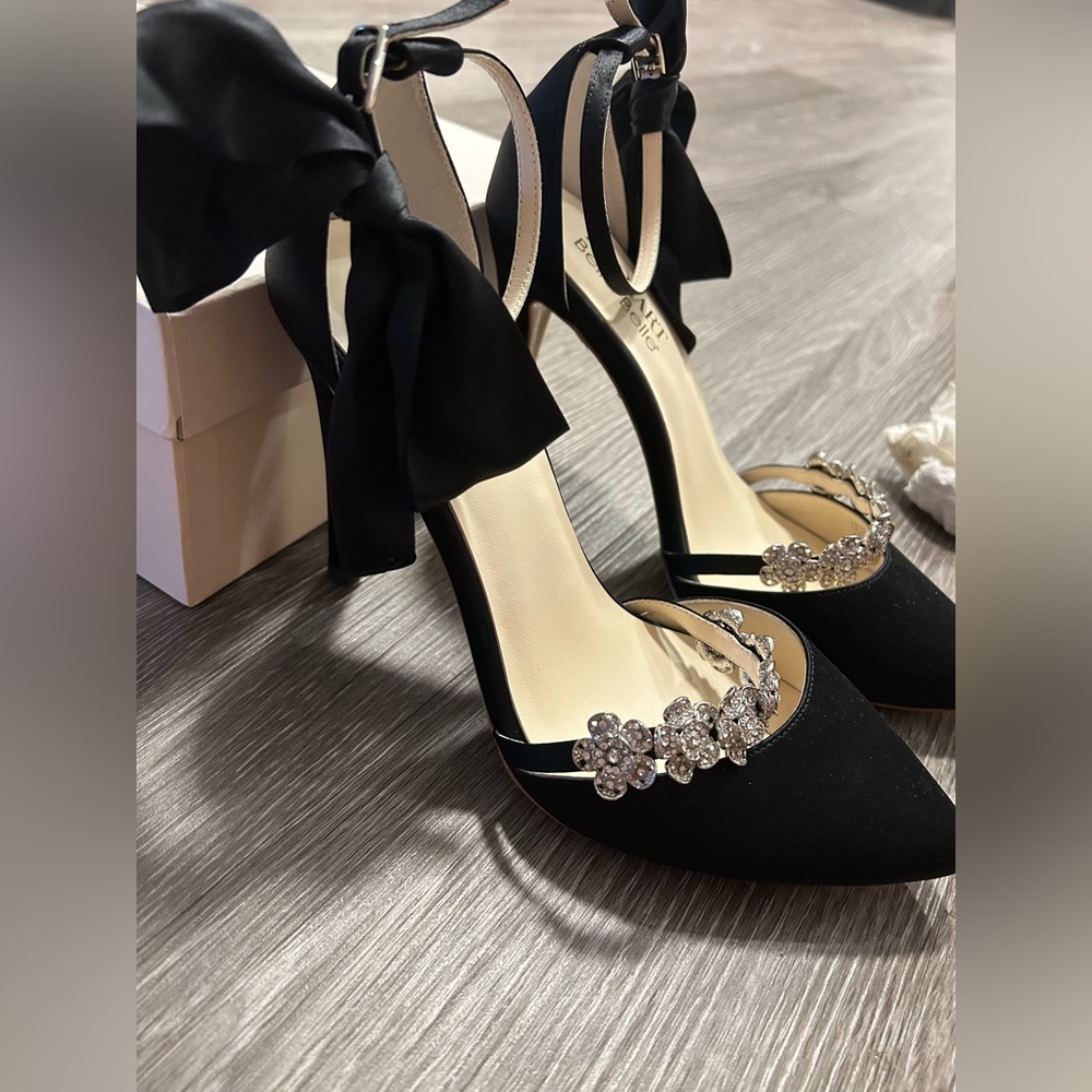 Bella Belle Olivia Black Crystal Heels